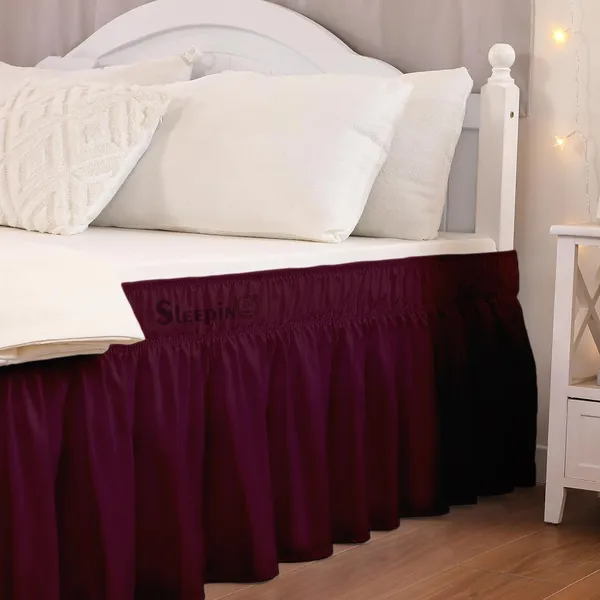 Wine_Wrinkle_Free_Brushed_Microfiber_Wrap_Around_Easy_Elastic_Fit_Bed_Skirt