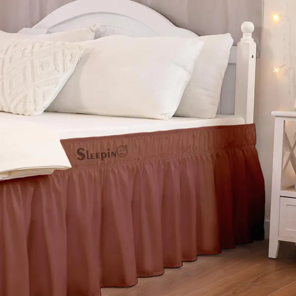 Brown_Wrinkle_Free_Brushed_Microfiber_Wrap_Around_Easy_Elastic_Fit_Bed_Skirt