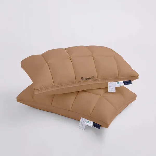 Pack_Of_1_Beige_Premium_Box_Buffle_Pinch_Pleate_Adjustable_Hight_Pillow_(Pack_Of_1)