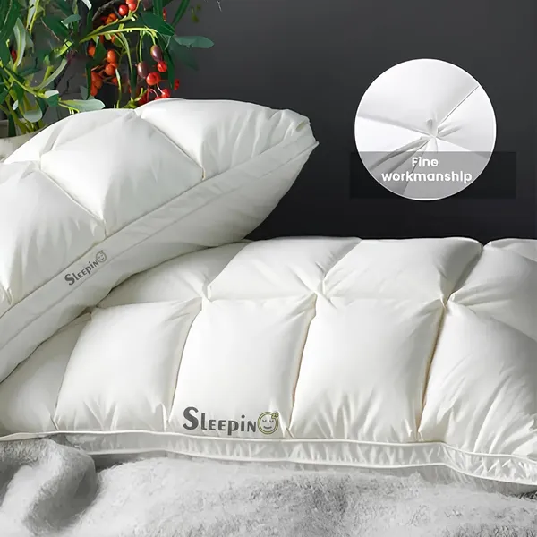 Pack_Of_2_Dark_Grey_Premium_Box_Buffle_Pinch_Pleate_Adjustable_Hight_Pillow