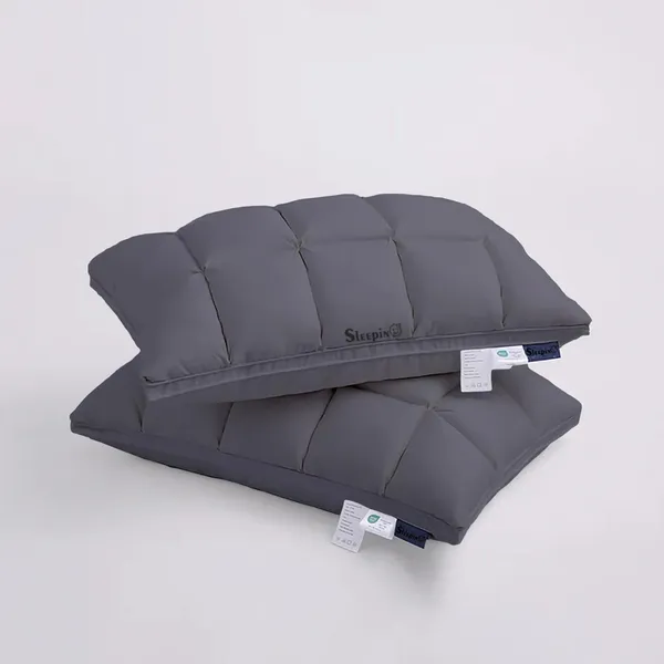 Pack_Of_4_Dark_Grey_Premium_Box_Buffle_Pinch_Pleate_Adjustable_Hight_Pillow
