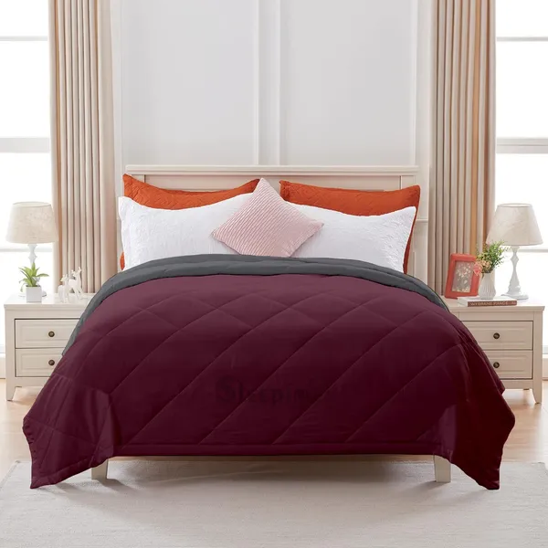 Wine_Brushed_Microfiber_100_GSM_AC_Reversible_Comforter_For_Heavy_Winter