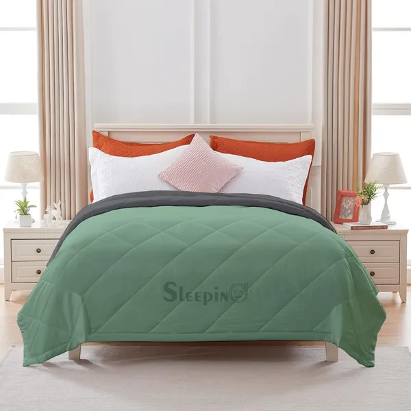 Sage_Dark_Gey_Brushed_Microfiber_100_GSM_AC_Reversible_Comforter_For_Heavy_Winter