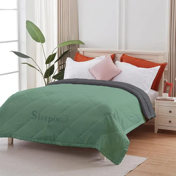 Sage_Dark_Gey_Brushed_Microfiber_100_GSM_AC_Reversible_Comforter_For_Heavy_Winter