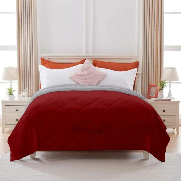 Burgundy_&_Silver_Brushed_Microfiber_100_GSM_AC_Reversible_Comforter_For_Heavy_Winter