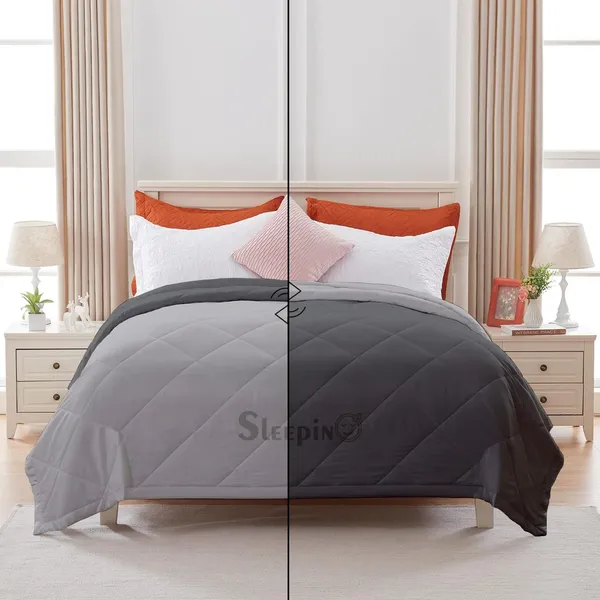 Dark_Grey_&_Silver_Brushed_Microfiber_100_GSM_AC_Reversible_Comforter_For_Heavy_Winter