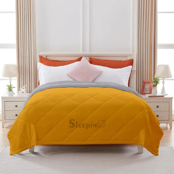 Gold_&_Silver_Brushed_Microfiber_100_GSM_AC_Reversible_Comforter_For_Heavy_Winter