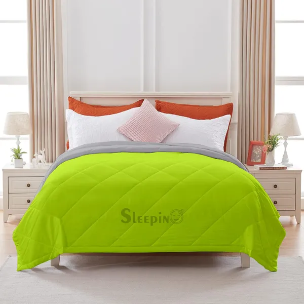 Green_&_Silver_Brushed_Microfiber_100_GSM_AC_Reversible_Comforter_For_Heavy_Winter