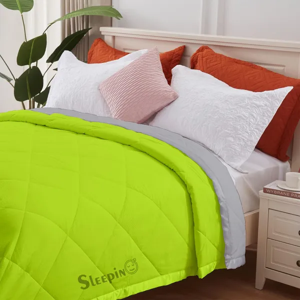 Green_&_Silver_Brushed_Microfiber_100_GSM_AC_Reversible_Comforter_For_Heavy_Winter