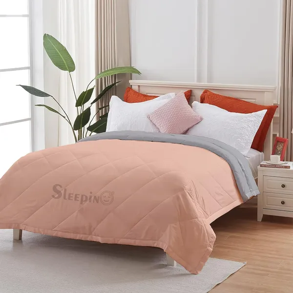 Peach_&_Silver_Brushed_Microfiber_100_GSM_AC_Reversible_Comforter_For_Heavy_Winter