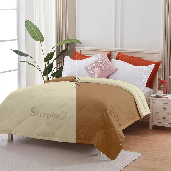 Beige_&_Ivory_Breathable_Microfiber_Machine_Washable_150_GSM_AC_Reversible_Comforter_For_Heavy_Winter
