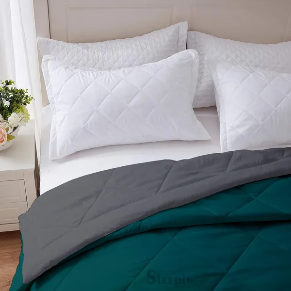 Teal_&_Dark_Grey_Breathable_Microfiber_Machine_Washable_150_GSM_AC_Reversible_Comforter_For_Heavy_Winter
