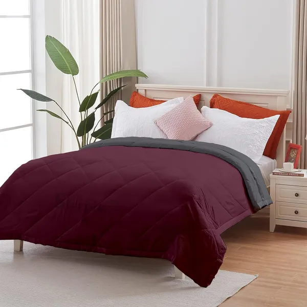 Wine_Breathable_Microfiber_Machine_Washable_150_GSM_AC_Reversible_Comforter_For_Heavy_Winter