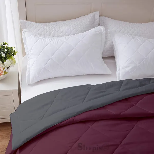 Wine_Breathable_Microfiber_Machine_Washable_150_GSM_AC_Reversible_Comforter_For_Heavy_Winter