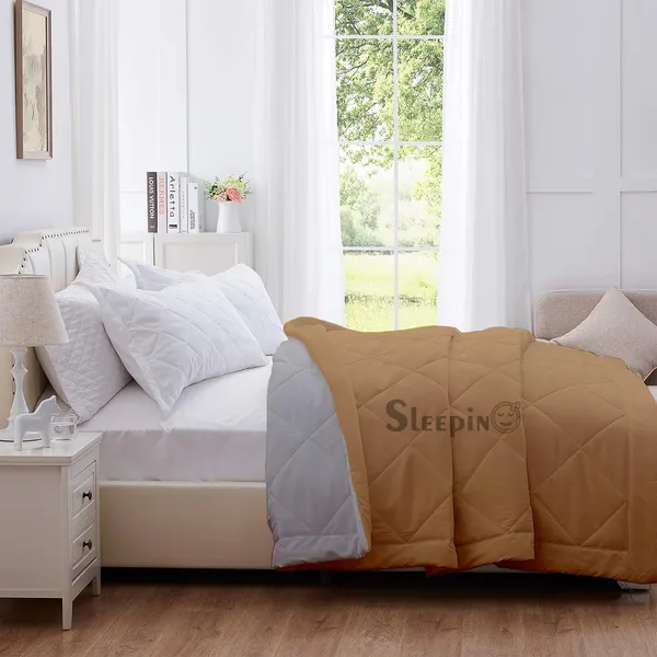 Beige_&_Silver_Breathable_Microfiber_Machine_Washable_150_GSM_AC_Reversible_Comforter_For_Heavy_Winter