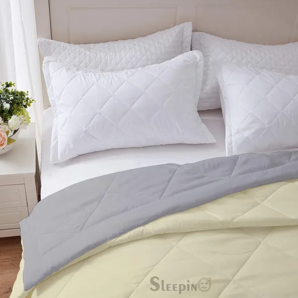 Ivory_&_Silver_Breathable_Microfiber_Machine_Washable_150_GSM_AC_Reversible_Comforter_For_Heavy_Winter