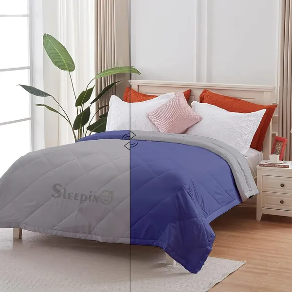 Medium_Blue_&_Silver_Breathable_Microfiber_Machine_Washable_150_GSM_AC_Reversible_Comforter_For_Heavy_Winter