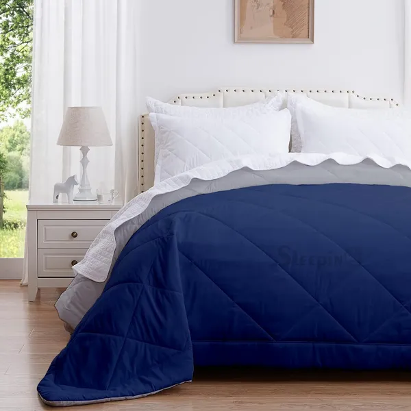 Navy_Blue_&_Silver_Breathable_Microfiber_Machine_Washable_150_GSM_AC_Reversible_Comforter_For_Heavy_Winter