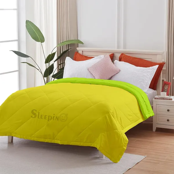 Vanilla_Yellow_Breathable_Microfiber_Machine_Washable_150_GSM_AC_Reversible_Comforter_For_Heavy_Winter