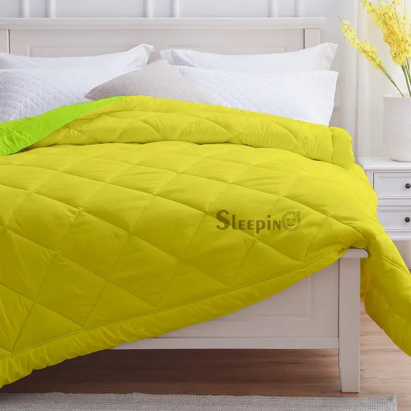 Vanilla_Yellow_Breathable_Microfiber_Machine_Washable_150_GSM_AC_Reversible_Comforter_For_Heavy_Winter