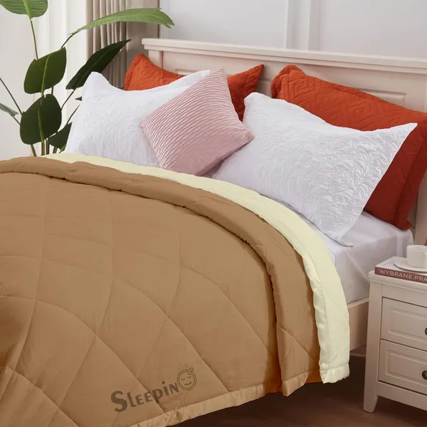 Beige_&_Ivory_Microfiber_Breathable_&_Lightweight_Quilt_200_GSM_Comforter_For_Heavy_Winter