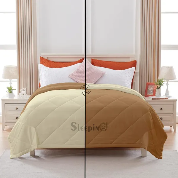 Beige_&_Ivory_Microfiber_Breathable_&_Lightweight_Quilt_200_GSM_Comforter_For_Heavy_Winter