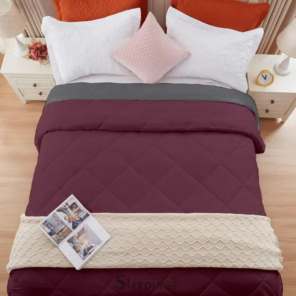 Wine_Microfiber_Breathable_&_Lightweight_Quilt_200_GSM_Comforter_For_Heavy_Winter
