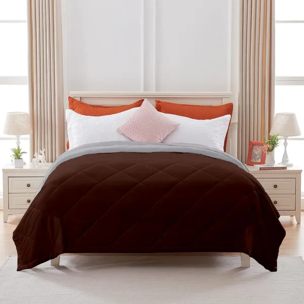 Chocolate_&_Silver_Microfiber_Breathable_&_Lightweight_Quilt_200_GSM_Comforter_For_Heavy_Winter