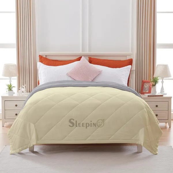 Ivory_&_Silver_Microfiber_Breathable_&_Lightweight_Quilt_200_GSM_Comforter_For_Heavy_Winter