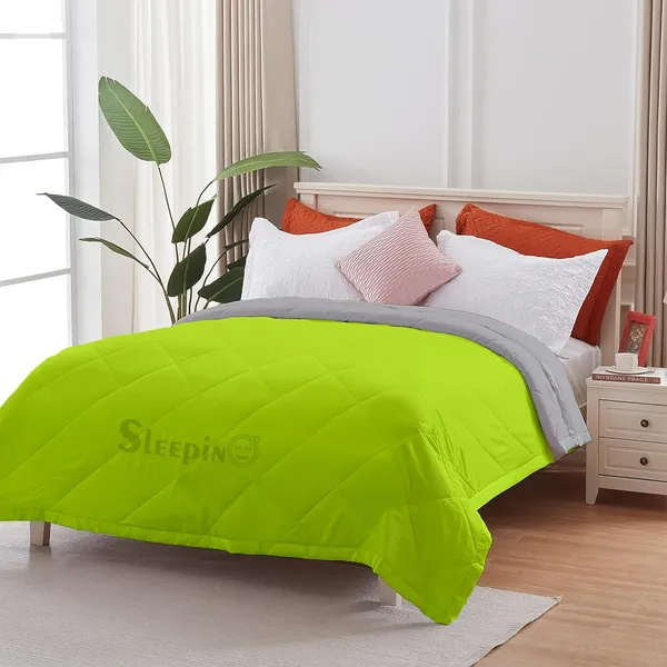 Green_&_Silver_Microfiber_Breathable_&_Lightweight_Quilt_200_GSM_Comforter_For_Heavy_Winter