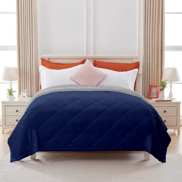 Navy_Blue_&_Silver_Microfiber_Breathable_&_Lightweight_Quilt_200_GSM_Comforter_For_Heavy_Winter