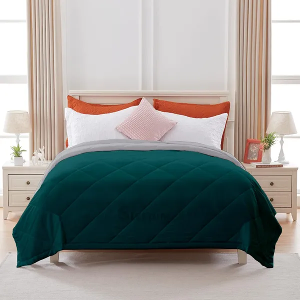 Teal_&_Silver_Microfiber_Breathable_&_Lightweight_Quilt_200_GSM_Comforter_For_Heavy_Winter