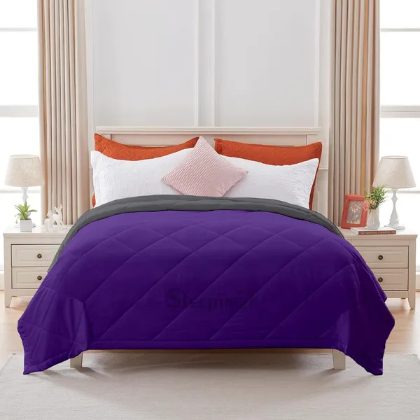 Purple_&_Dark_Grey_Microfiber_Breathable_&_Lightweight_Quilt_200_GSM_Comforter_For_Heavy_Winter