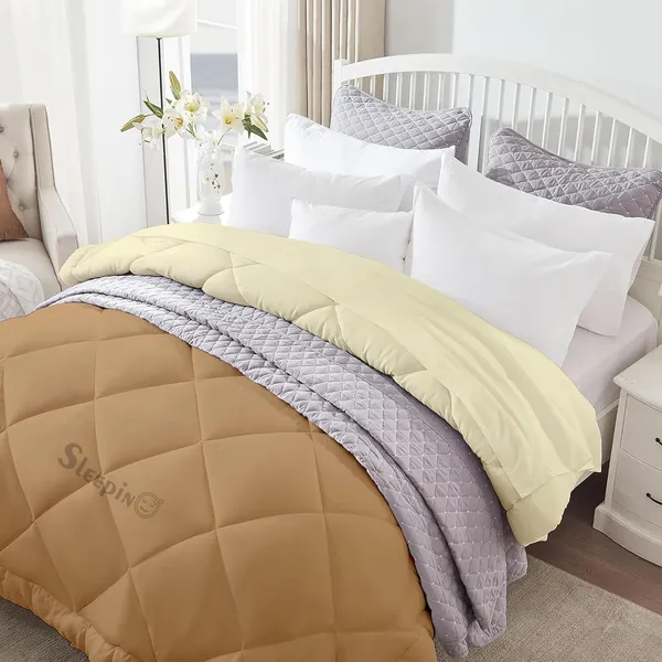 Beige_&_Ivory_Microfiber_300_GSM_Comforter_For_Heavy_Winter