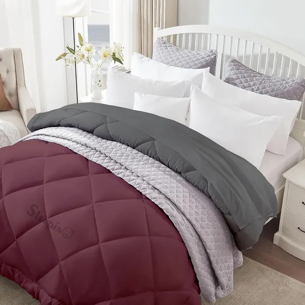 Wine_Microfiber_300_GSM_Comforter_For_Heavy_Winter