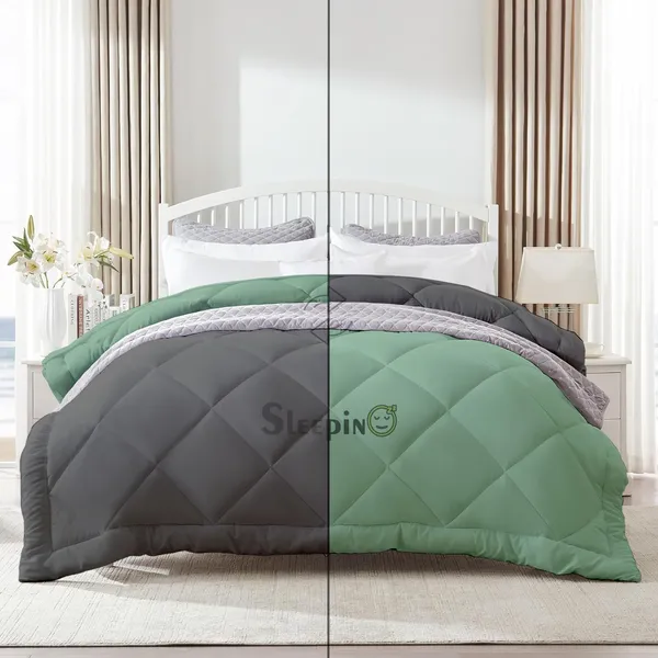 Sage_Dark_Gey_Microfiber_300_GSM_Comforter_For_Heavy_Winter