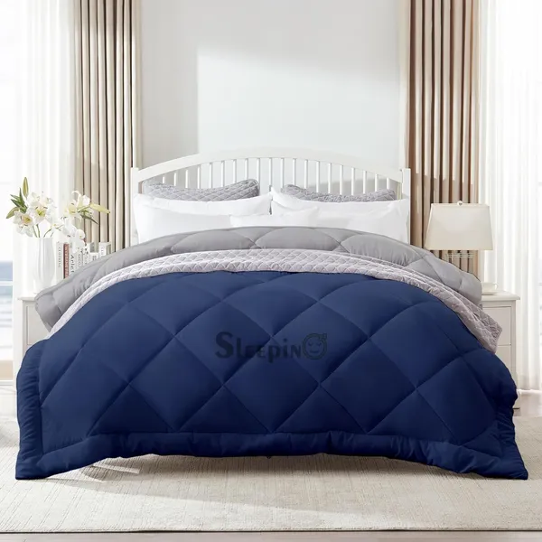 Navy_Blue_&_Silver_Microfiber_300_GSM_Comforter_For_Heavy_Winter
