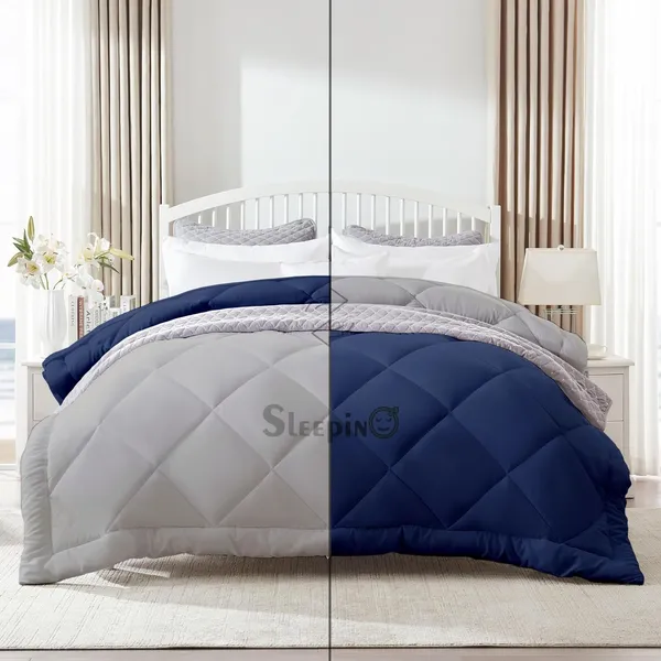 Navy_Blue_&_Silver_Microfiber_300_GSM_Comforter_For_Heavy_Winter