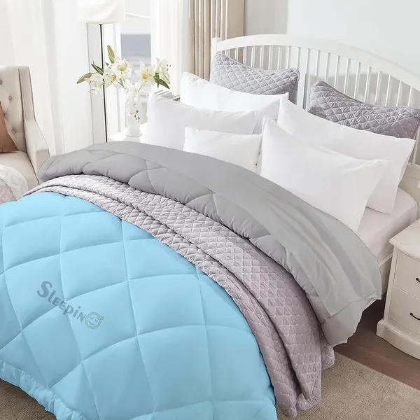 Sky_&_Silver_Microfiber_300_GSM_Comforter_For_Heavy_Winter