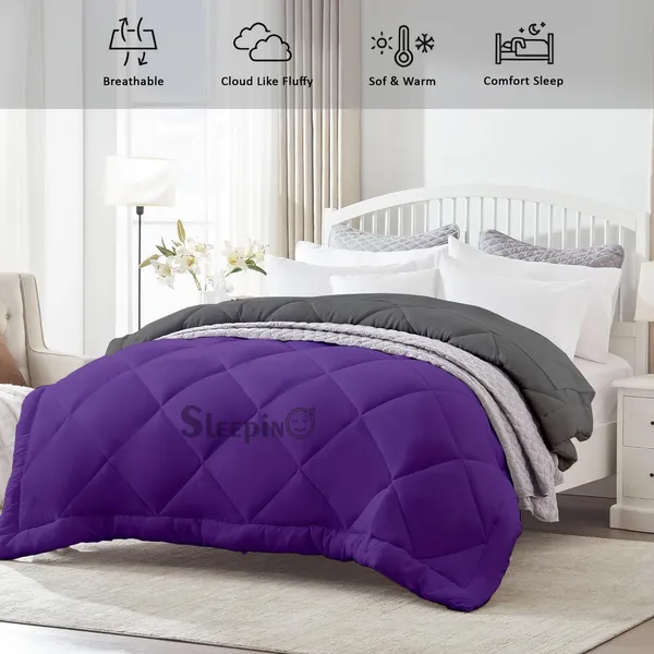 Purple_&_Dark_Grey_Microfiber_300_GSM_Comforter_For_Heavy_Winter
