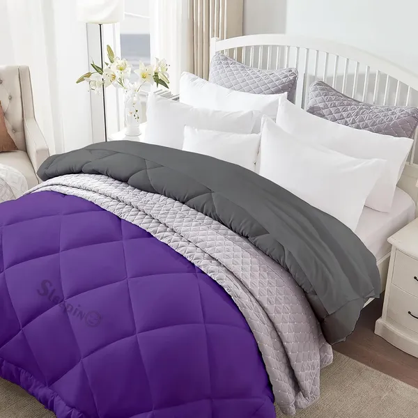 Purple_&_Dark_Grey_Microfiber_300_GSM_Comforter_For_Heavy_Winter