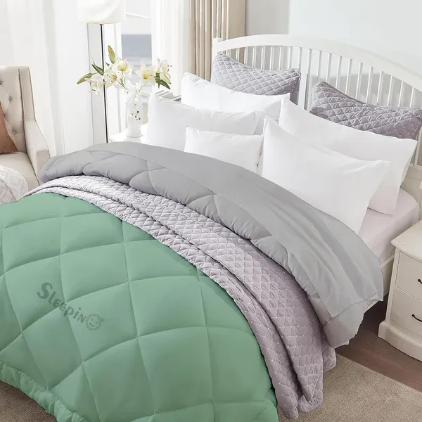 Sage_Silver_Breathable_Microfiber_400_GSM_Reversible_Comforter_For_Heavy_Winter