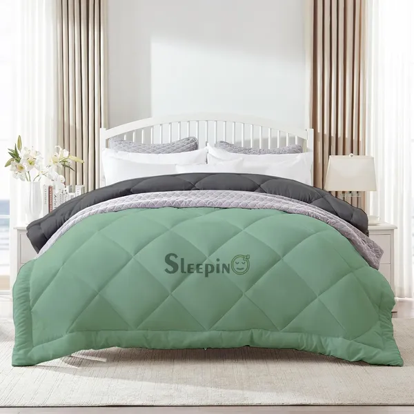 Sage_Dark_Gey_Breathable_Microfiber_400_GSM_Reversible_Comforter_For_Heavy_Winter