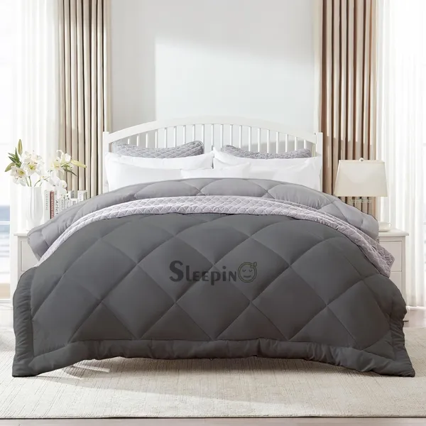 Dark_Grey_&_Silver_Breathable_Microfiber_400_GSM_Reversible_Comforter_For_Heavy_Winter