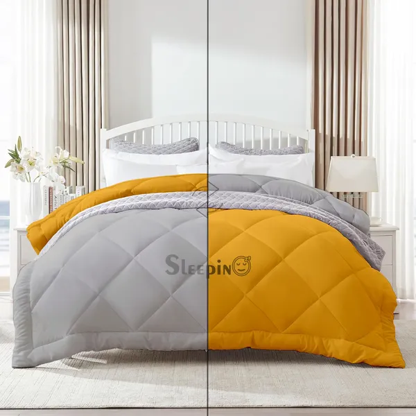 Gold_&_Silver_Breathable_Microfiber_400_GSM_Reversible_Comforter_For_Heavy_Winter