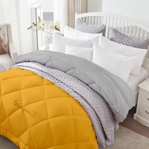 Gold_&_Silver_Breathable_Microfiber_400_GSM_Reversible_Comforter_For_Heavy_Winter