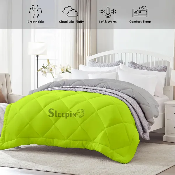 Green_&_Silver_Breathable_Microfiber_400_GSM_Reversible_Comforter_For_Heavy_Winter