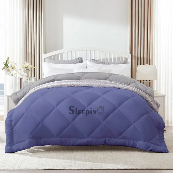Medium_Blue_&_Silver_Breathable_Microfiber_400_GSM_Reversible_Comforter_For_Heavy_Winter