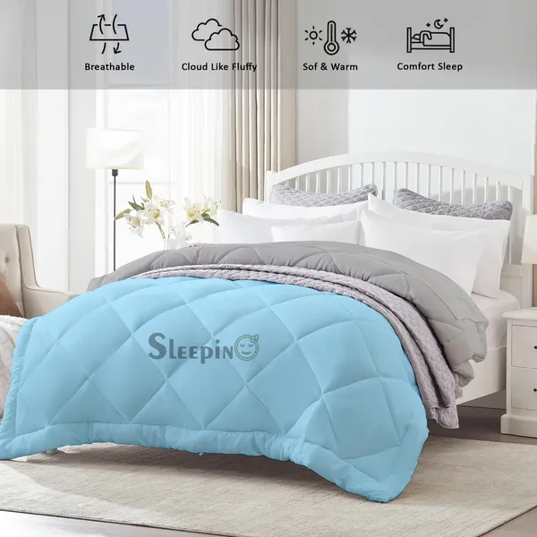 Sky_&_Silver_Breathable_Microfiber_400_GSM_Reversible_Comforter_For_Heavy_Winter