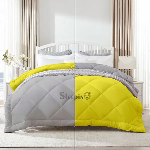 Vanilla_Yellow_&_Silver_Breathable_Microfiber_400_GSM_Reversible_Comforter_For_Heavy_Winter